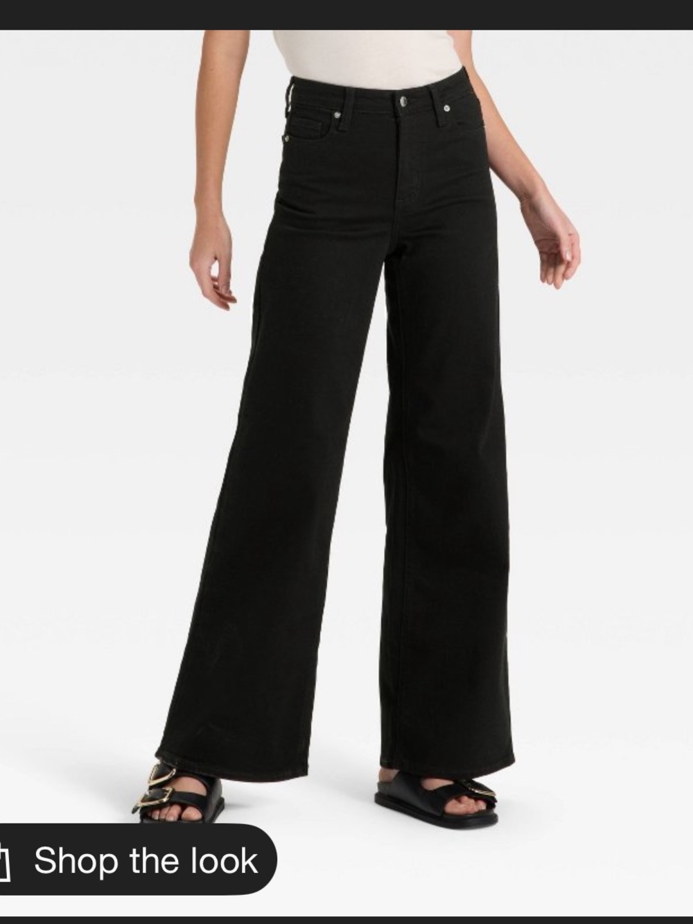 High-Waist Wide Leg Black Women's Jeans Universal Thread